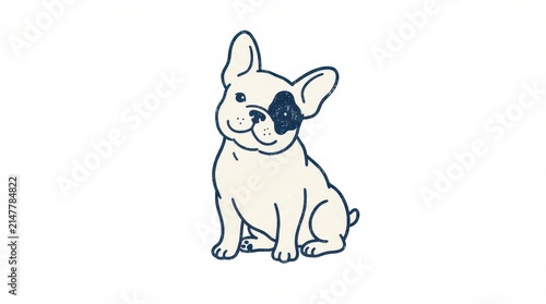 Cute french bulldog sitting isolated on white background
