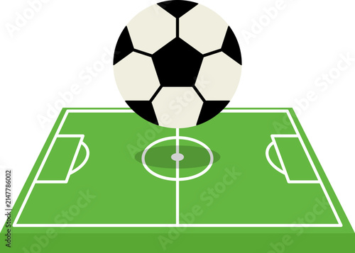 Empty soccer field perspective view icon