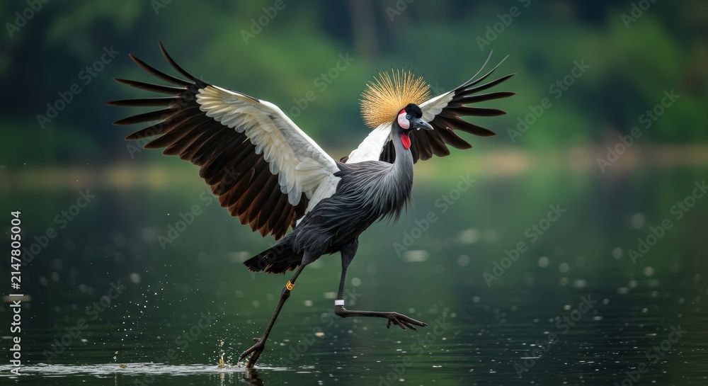 Naklejka premium bird species on the flight mode illustration 