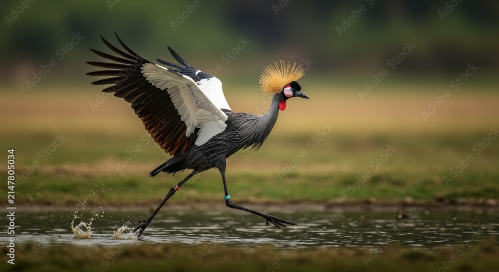 Naklejka premium bird species on the flight mode illustration 