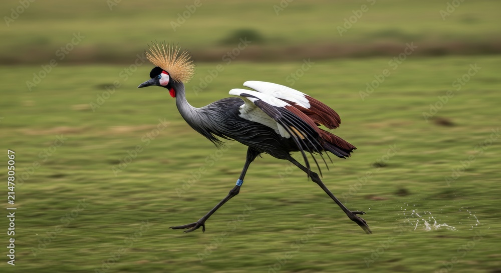 Naklejka premium bird species on the flight mode illustration 