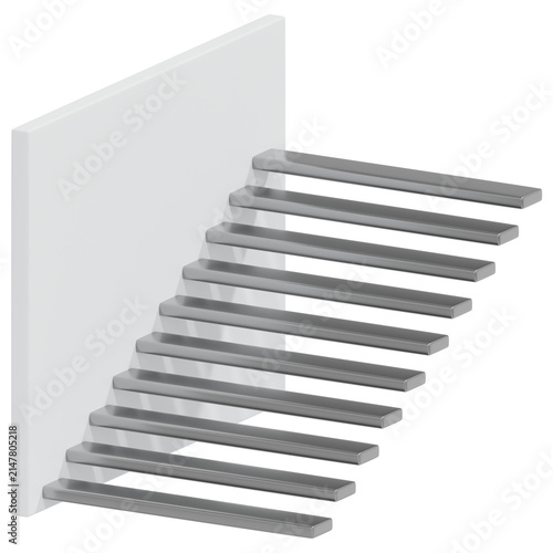 3D White Abstract Floating Steps