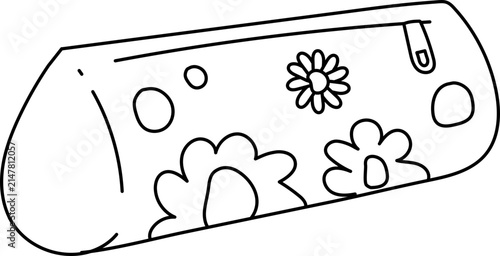 Pencil case kid illustration