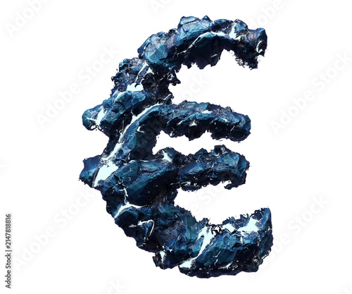 Blue stone pound sign isolated on transparent background