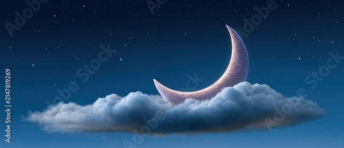 Dreamy moonlit clouds in a fantasy night sky ethereal sleep mood surreal dreamscape