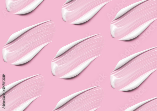 pattern cosmetic smears cream texture on pastel background