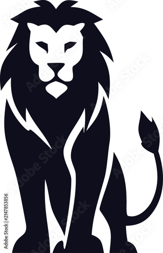 Elegant lion logo style silhouette vector with a distinctive mane and clean scalable artwork. Perfect for fashion branding, corporate identity, labels, signage, and print projects.