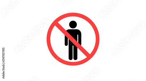 Prohibition Circle Vector Icon: Flat Design No Entry or Restricted Access Symbol Illustration