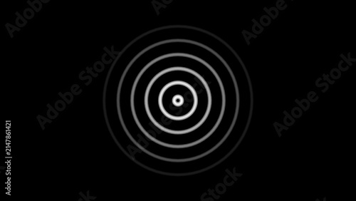 Canvastavla Concentric white circular rings expanding from a central point against a solid b