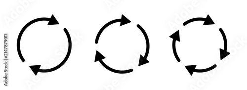 Fotografía Circular arrow icon set isolated on transparent background