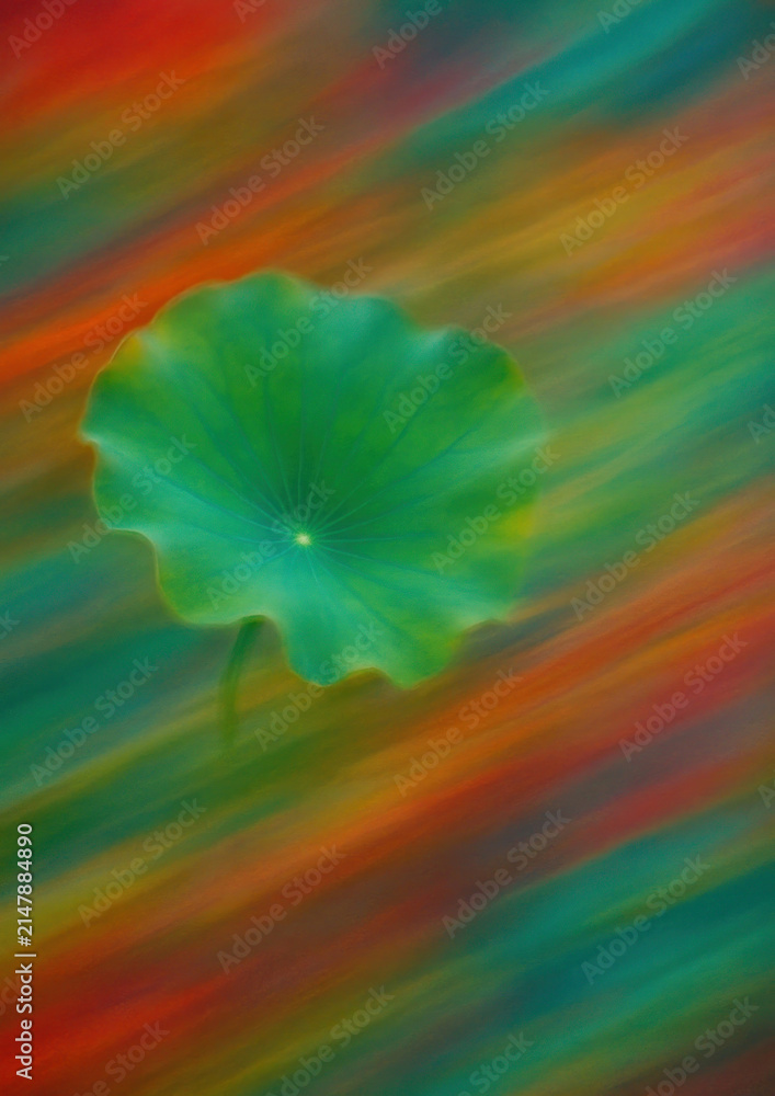 Fototapeta premium Vibrant abstract lotus leaf