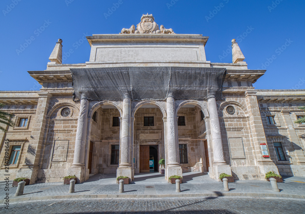 Fototapeta premium Casa de Iberoamerica building, former Royal Jail of Cadiz, Spain