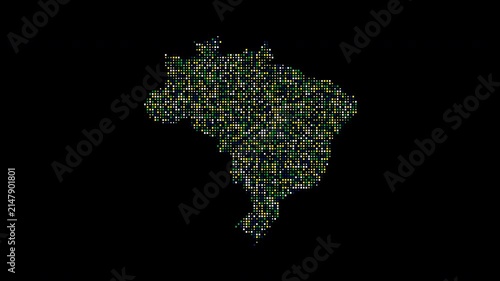 Brazil digital map dot pattern tech transparent background