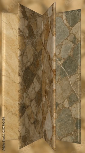 Prestige Breccia Marble Tiles Turning in Seamless Endless Rotation with Premium Decorative Stone Texture for Luxury Interiors