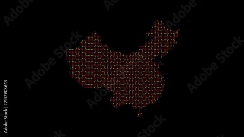 China modern particle map technology transparent background video