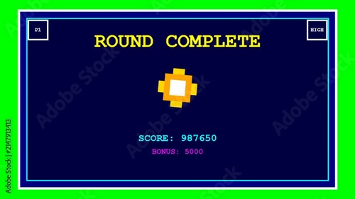 Retro Arcade Round Complete Screen Example Video.