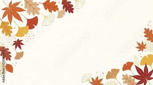 紅葉と金箔を左下にあしらった上品な和風秋背景