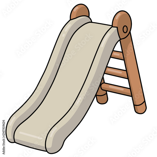 Cute Kawaii Playground Slide Cartoon Illustration