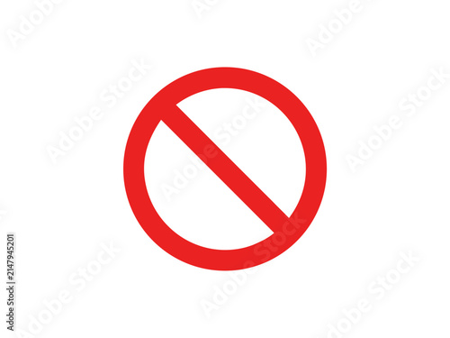 Cuadro en lienzo red prohibition circle slash vector icon for ban restriction access denied stop