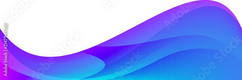 Header shape for banner design. Curved abstract divider and website template with blue and purple fluid texture. Modern horizontal separator element