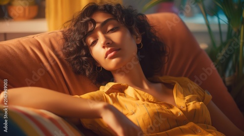 Young Woman Relaxing in Warm Sunlight