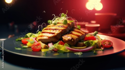 Gourmet Grilled Tofu Salad with Fresh Vegetables