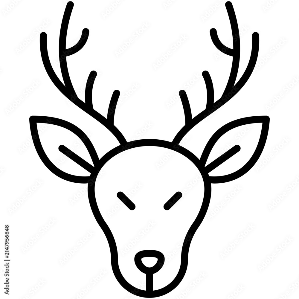 Fototapeta premium Wild Deer Antler Animal Icon