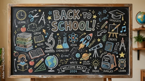 blackboard with chalk on a blackboard