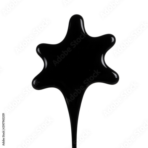 Black Liquid Star Shape Transparent Background