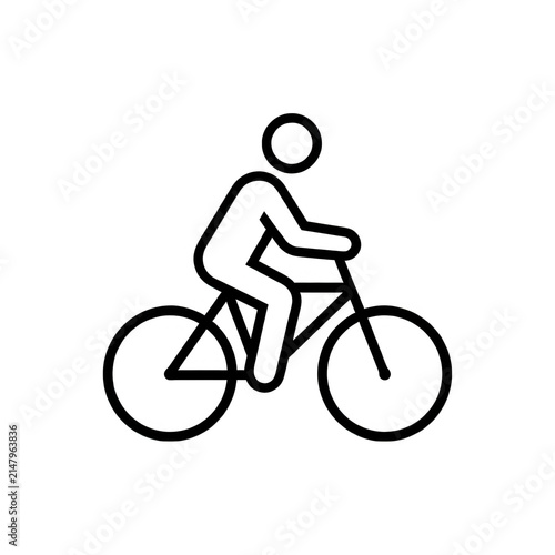 White Line Bicycle Silhouette Isolated