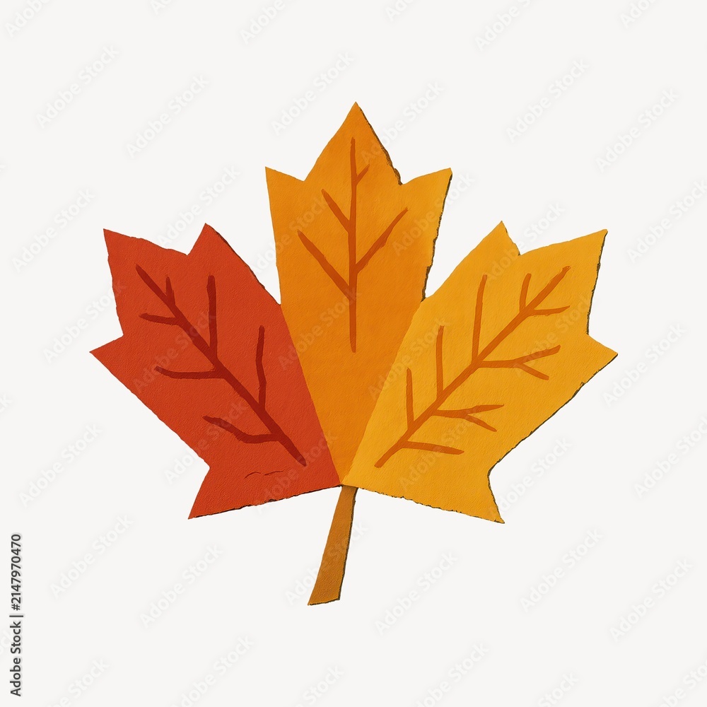 Fototapeta premium Colorful autumn maple leaf illustration.