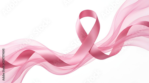 Pink Ribbon With Flowing Fabric Vector Illustration
