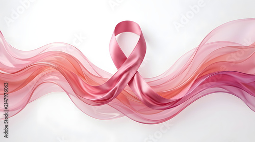 Pink Ribbon Shaped Fabric Awareness Campaign Illustration