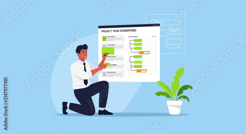 Man planning project timeline