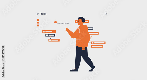 Man Planning Project Workflow with Task Board