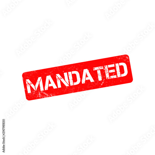 Cuadro en lienzo Mandated red rubber stamp, grunge textured mandate ink stamp vector, official po