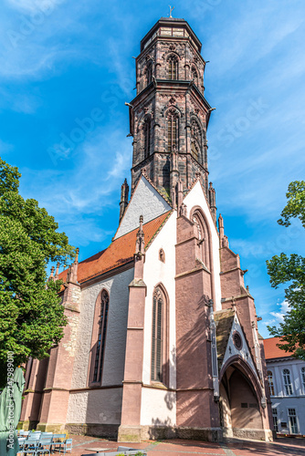 View at the Church of Saint Jacob in the streets of Gottingen - Germany