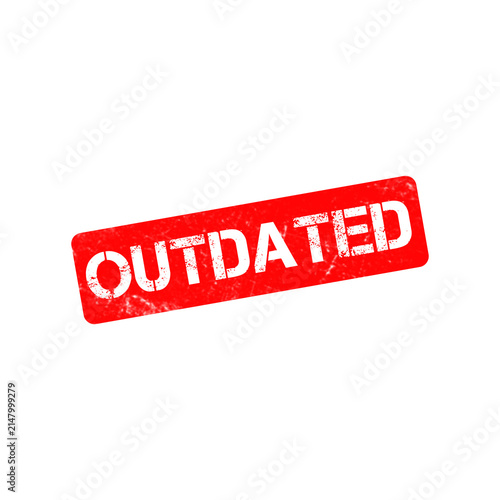 Canvastavla Red outdated rubber stamp on white background, grunge textured outdated ink stam