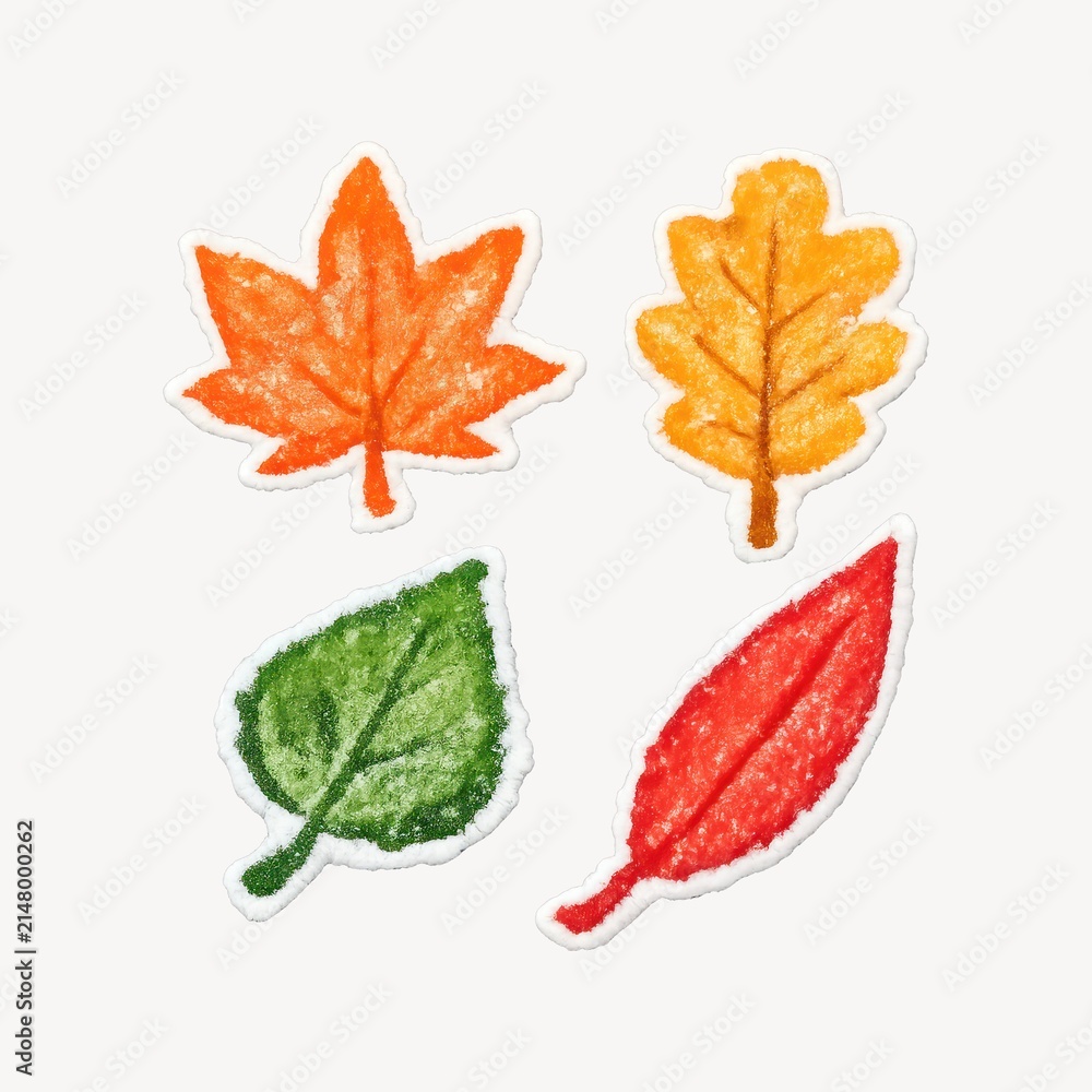 Obraz premium Colorful autumn leaf illustrations.