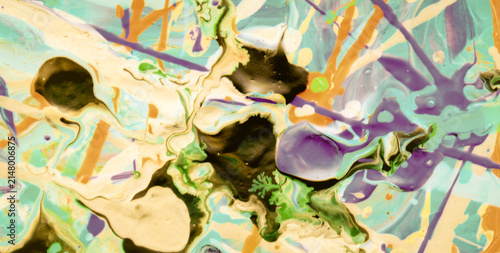 Abstract Fashion Canvas with Dark Dye Flow Concepts