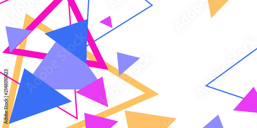 creative simple abstract background,card and cover. vector illustration colorful and bright cool banner element with a white background created by connecting colorful triangle shapes together.