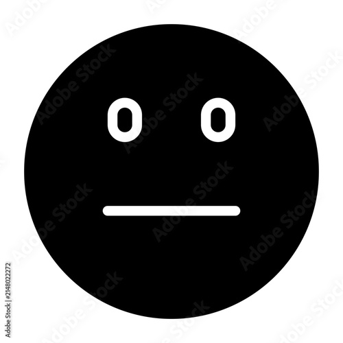 Bild auf Leinwand Neutral Face Glyph Icon with Expressionless Emoji Vector