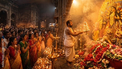 Grand Sandhi Puja Aarti – Divine Durga Festival Ceremony