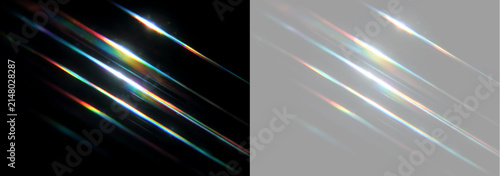 Fotografie Anamorphic light leak overlay with prism spectrum refraction