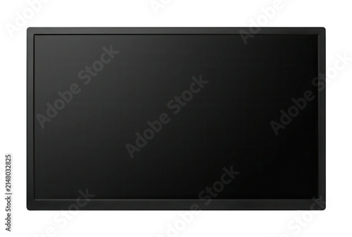 Blank black television screen isolated on a solid dark background