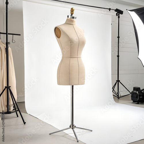 Female Tailor Mannequin Dress Form Torso Model Stand Sewing Display Isolated PNG