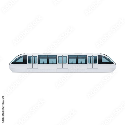 Modern Futuristic Monorail Train Carriage Side View