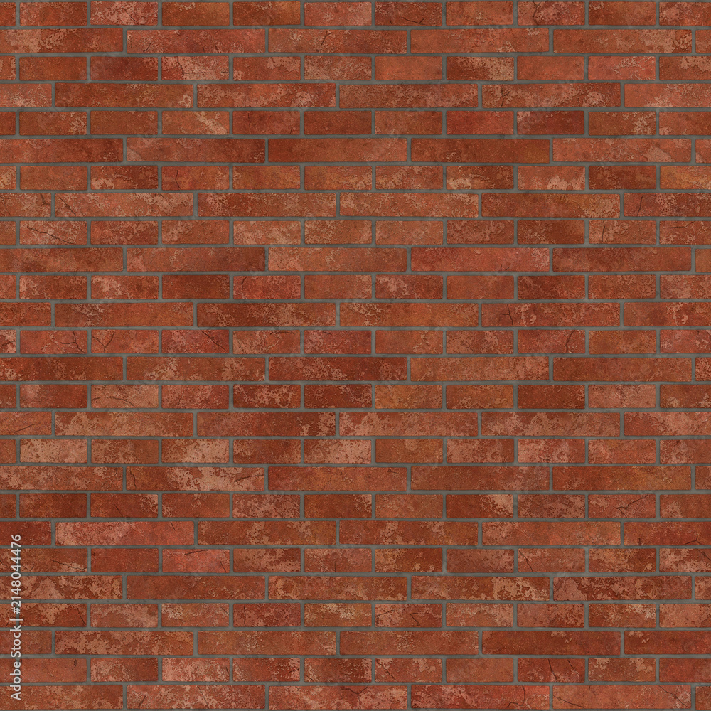 Fototapeta premium English bond terracotta brick wall surface texture seamless, tile pattern for graphic element backdrop banner background