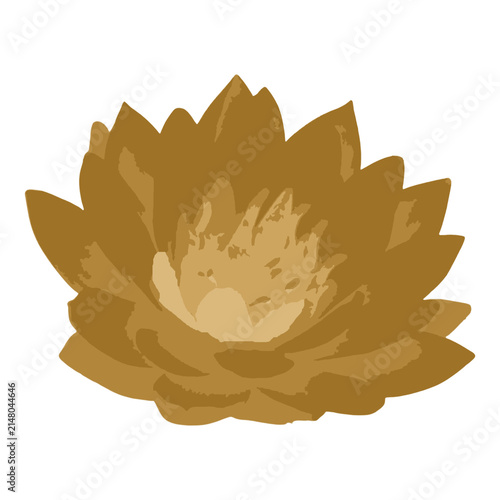 Minimalist Golden Lotus Flower Illustration