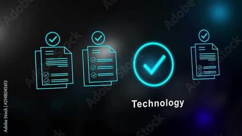  Digital Technology Animation Highlighting Quality Assurance Process Verification And Innovative Business Compliance Systems For Advanced High-Tech Corporate Workflow Solutions.